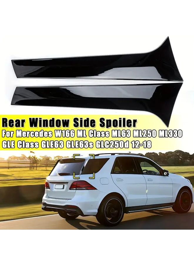 Mercedes W166 GLE Class 2012 2018 Vertical Side Spoiler Canard Glossy Black - Image 1